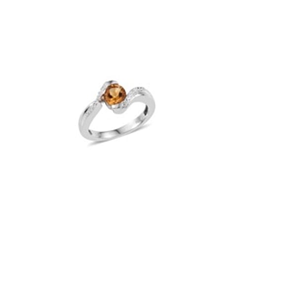 Shop Lc Lab Created White Sapphire And Brazilian Citrine Ring In Sterling Silver