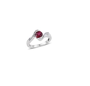 shop lc Lab Created White Sapphire and Lab Created Ruby Ring in Sterling Silver