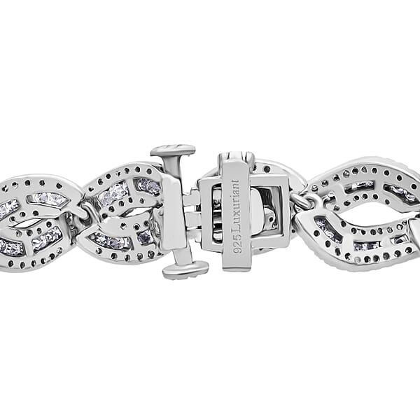 Shop Lc Lab Grown Diamond I1-I2 5.20 Ctw Intertwined Destiny Bracelet In Rhodium Over Sterling Silver (8.00 In)