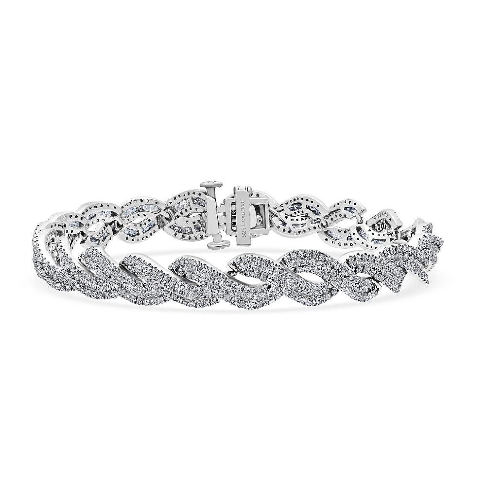 shop lc Lab Grown Diamond I1-I2 5.20 ctw Intertwined Destiny Bracelet in Rhodium Over Sterling Silver (8.00 In)