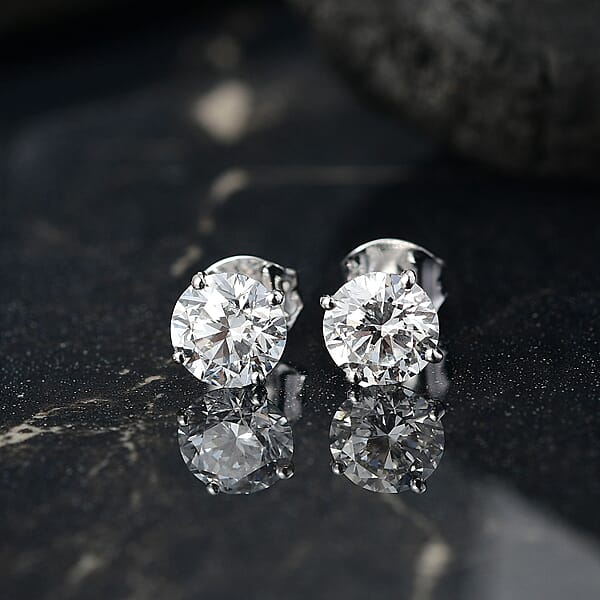 Shop Lc Lab Grown Diamond SI 2.00 Ctw Stud Earrings In 14K White Gold