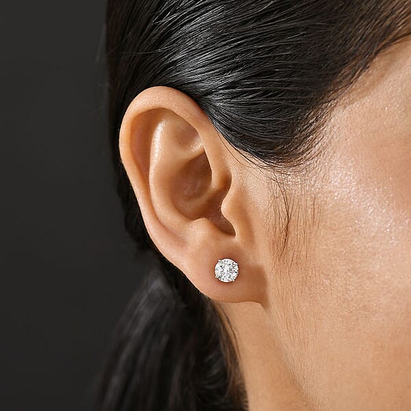 Shop Lc Lab Grown Diamond SI 2.00 Ctw Stud Earrings In 14K White Gold