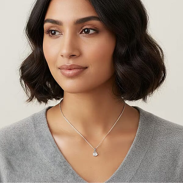 Shop Lc Lab Grown Polki Diamond 0.25 Ctw Pendant Necklace 18 Inches In Sterling Silver