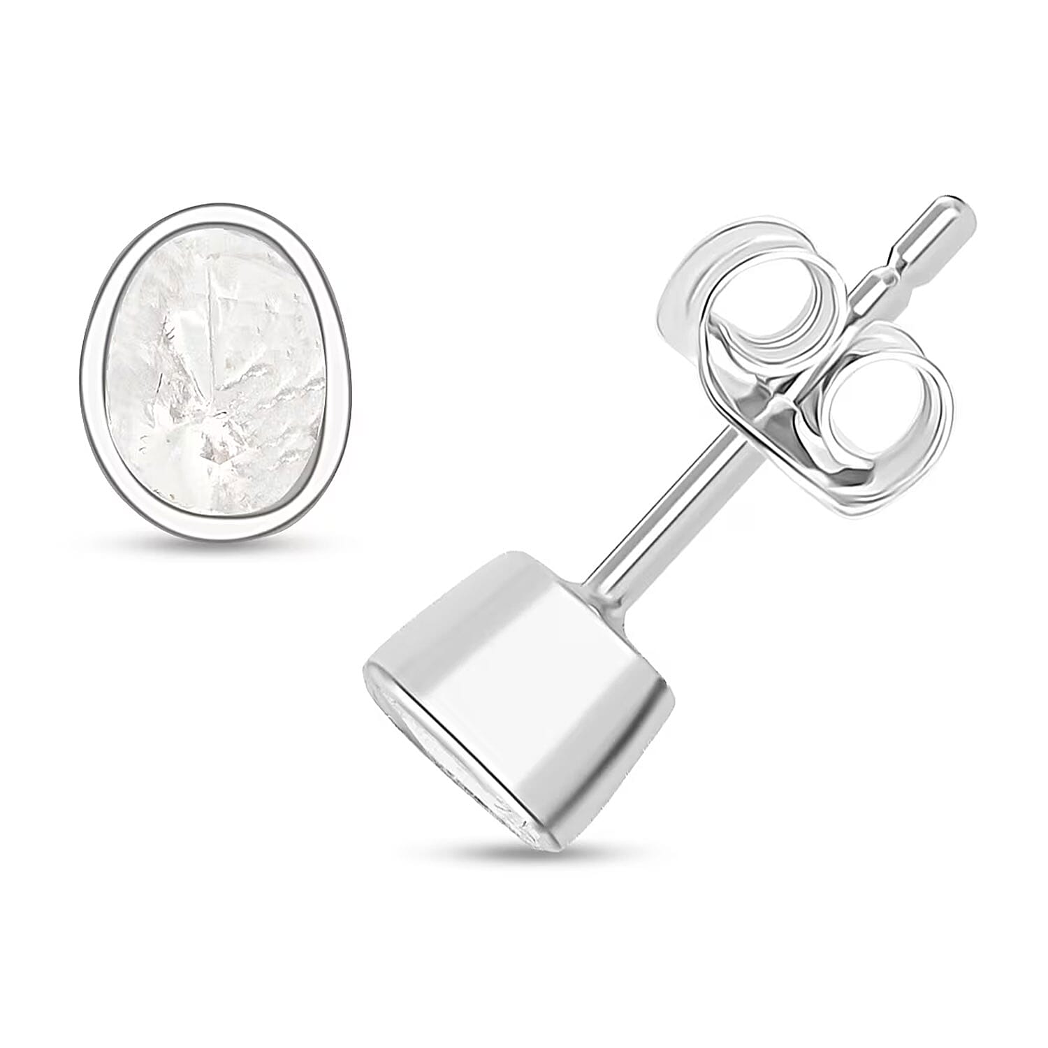 shop lc Lab Grown Polki Diamond 0.50 ctw Stud Earrings in Sterling Silver