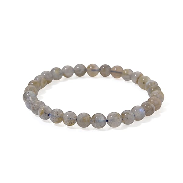 Shop Lc Labradorite 350.00 Ctw Large Palm And Beaded Stretch Bracelet