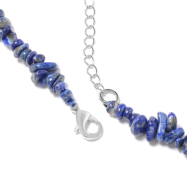 Shop Lc Lapis Lazuli 271.00 Ctw Family Tree Of Life Earrings And Pendant Necklace In Stainless Steel 18-20 Inches