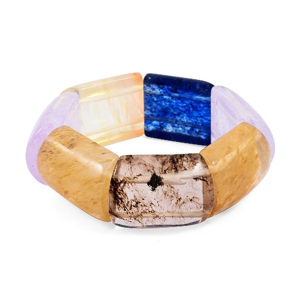 shop lc Large Section Multi-Quartz 321.15 ctw Stretch Bracelet (6-7In)