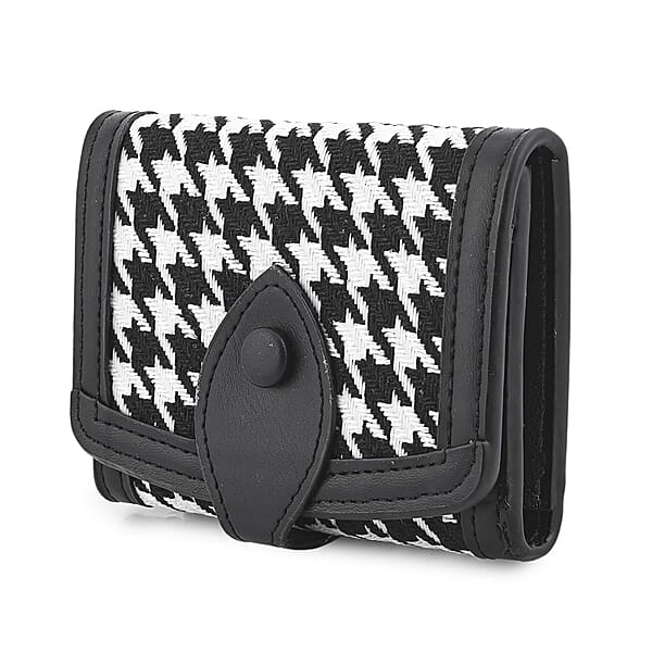 Shop Lc Las Vegas Closeout Deal BY:KY Black Houndstooth Pattern Faux Leather Wallet