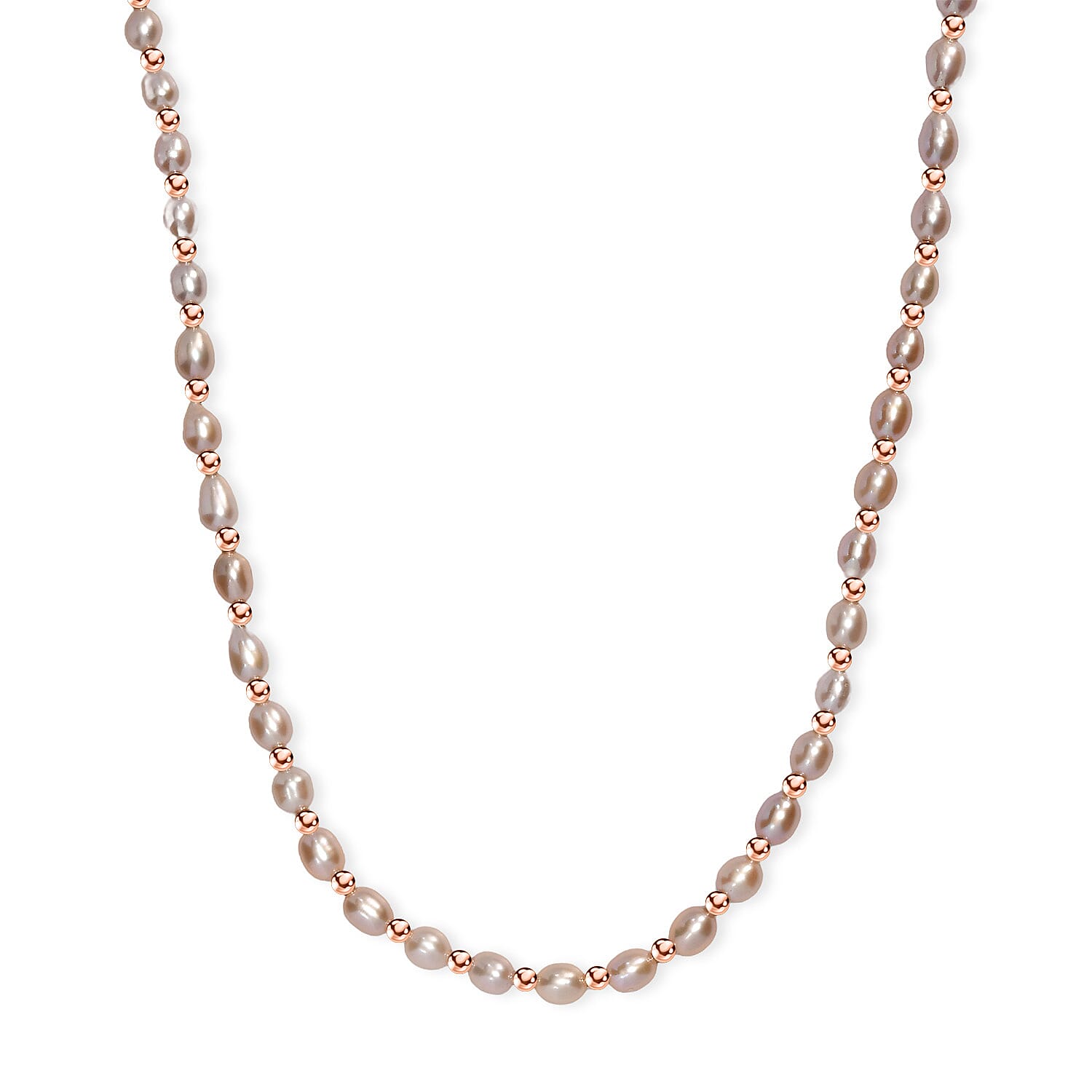 shop lc Lavender Pearl Necklace (18 Inches) in 18K Vermeil Rose Gold Over Sterling Silver