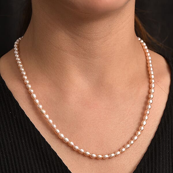Shop Lc Lavender Pearl Necklace (18 Inches) In 18K Vermeil Yellow Gold Over Sterling Silver