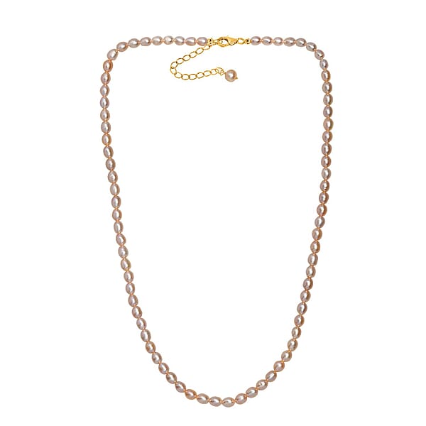 Shop Lc Lavender Pearl Necklace (18 Inches) In 18K Vermeil Yellow Gold Over Sterling Silver