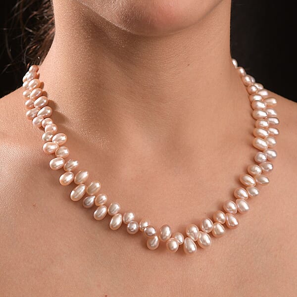 Shop Lc Lavender Pearl Necklace In 18K Vermeil Rose Gold Over Sterling Silver 18 Inches