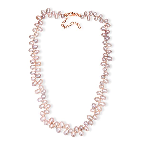 Shop Lc Lavender Pearl Necklace In 18K Vermeil Rose Gold Over Sterling Silver 18 Inches
