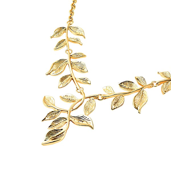 Shop Lc Leaf Earrings And Necklace In Goldtone 22-25 Inches