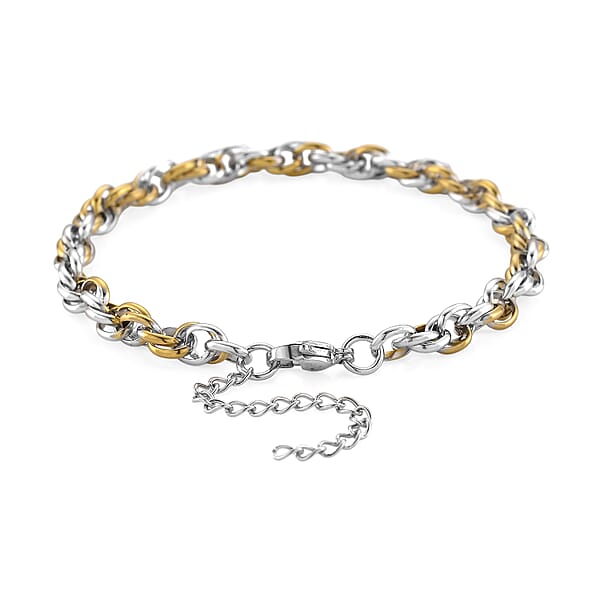 Shop Lc Link Chain Bracelet In ION Plated YG And Stainless Steel (8.00 In)