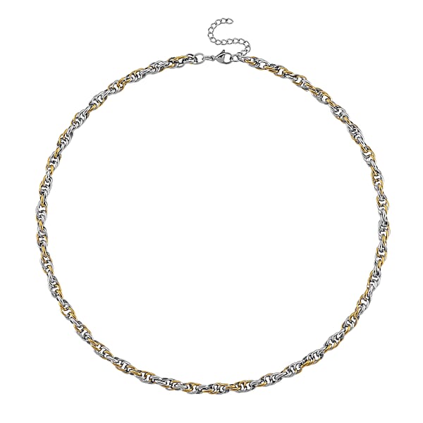 Shop Lc Link Chain Necklace In ION Plated YG And Stainless Steel 20-22 Inches