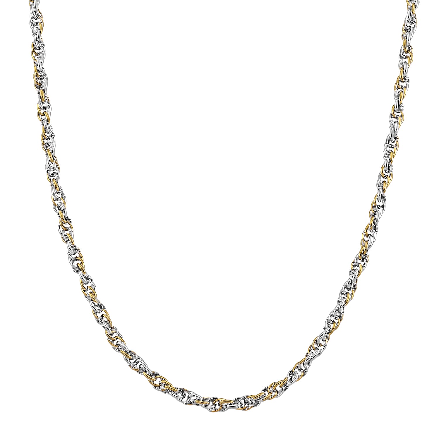 shop lc Link Chain Necklace in ION Plated YG and Stainless Steel 20-22 Inches