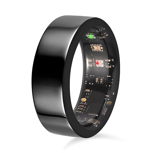 Shop Lc Livemore Multifunctional V1 Smart Ring In ION Plated Black Stainless Steel