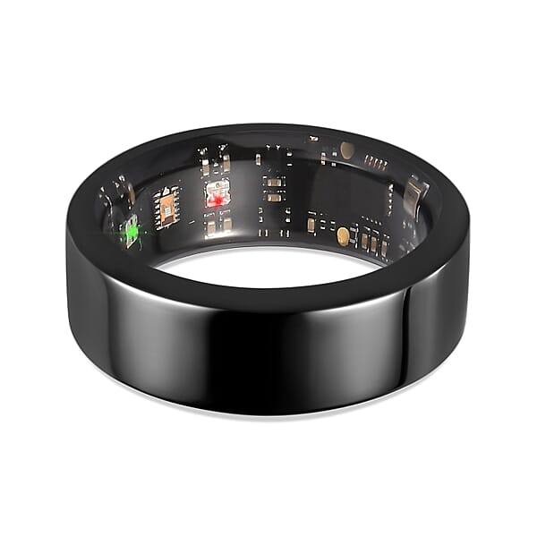 Shop Lc Livemore Multifunctional V1 Smart Ring In ION Plated Black Stainless Steel