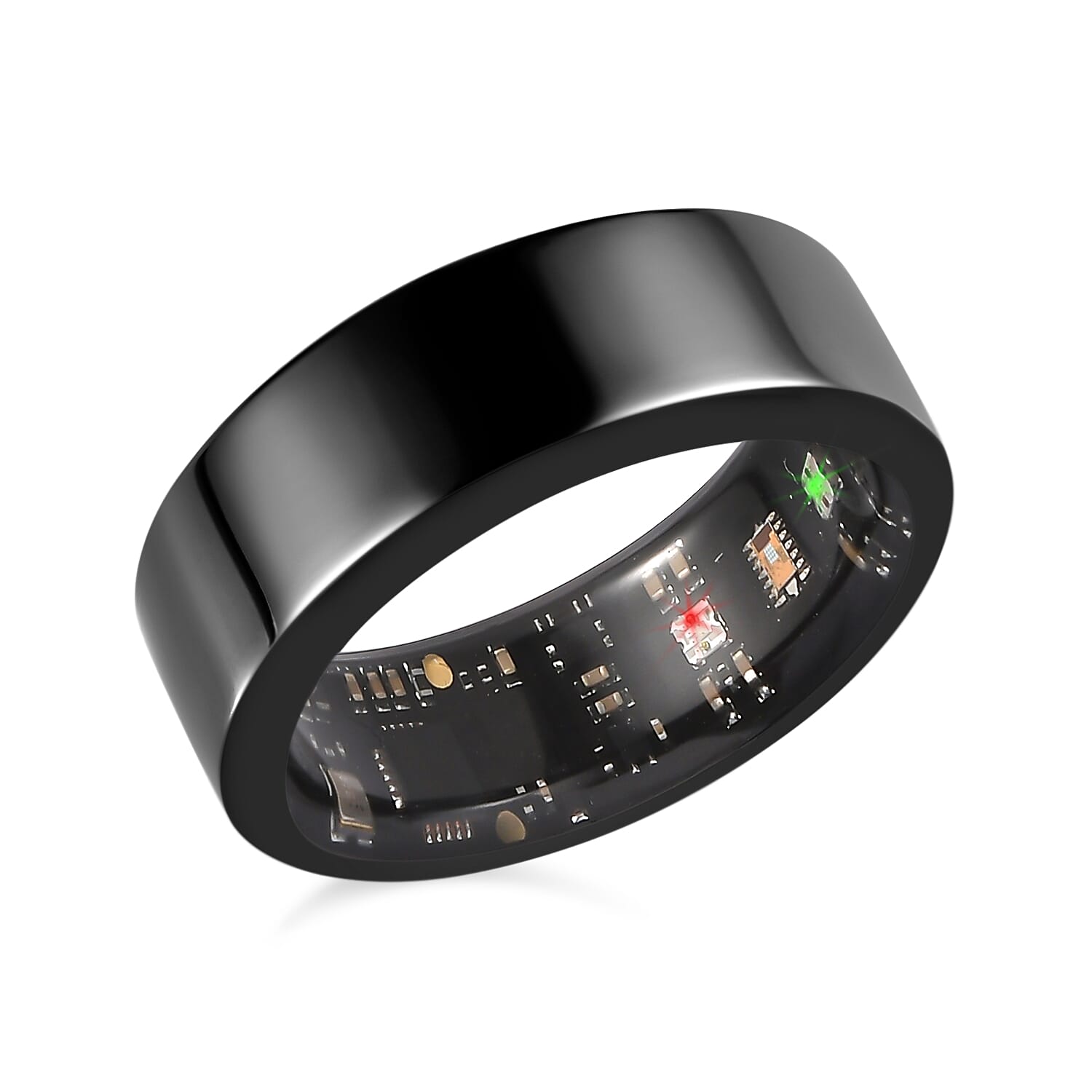 shop lc Livemore Multifunctional V1 Smart Ring in ION Plated Black Stainless Steel