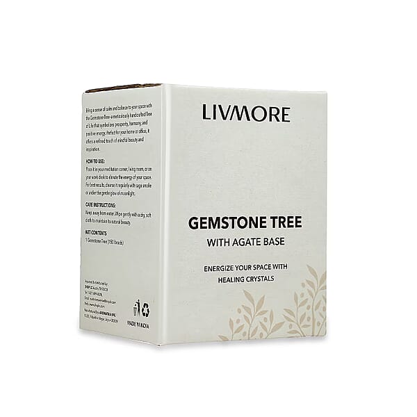 Shop Lc Livmore 150 Rose Quartz Gemstone Bonsai Tree With Agate Base - Pink