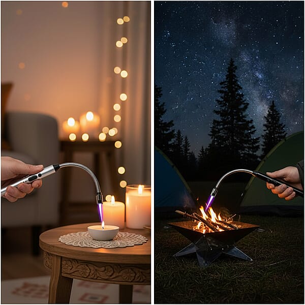 Shop Lc Livmore 2pcs Rechargeable Flameless Stainless Steel Electric Lighter - Black And Silver