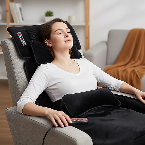 Shop Lc Livmore 3Pcs Set - Black Faux Leather Massage Mat With 20 Kneading Massage Heads And 2 Working Modes