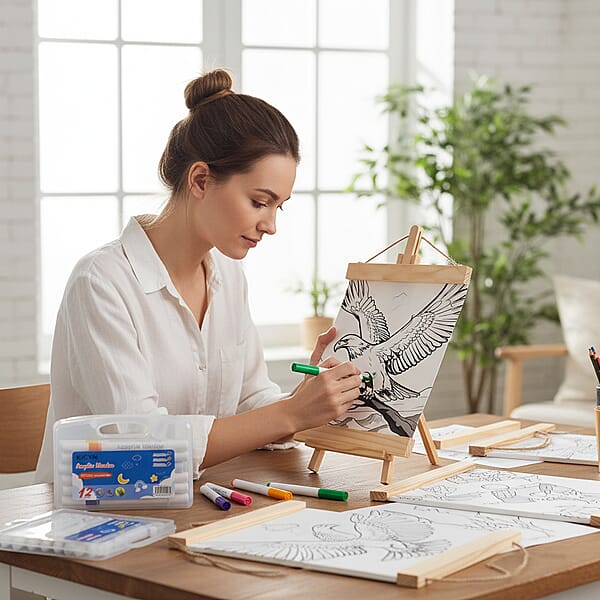 Shop Lc Livmore 5pcs Set Animal Theme Canvas Board With 12pcs Acrylic Markers