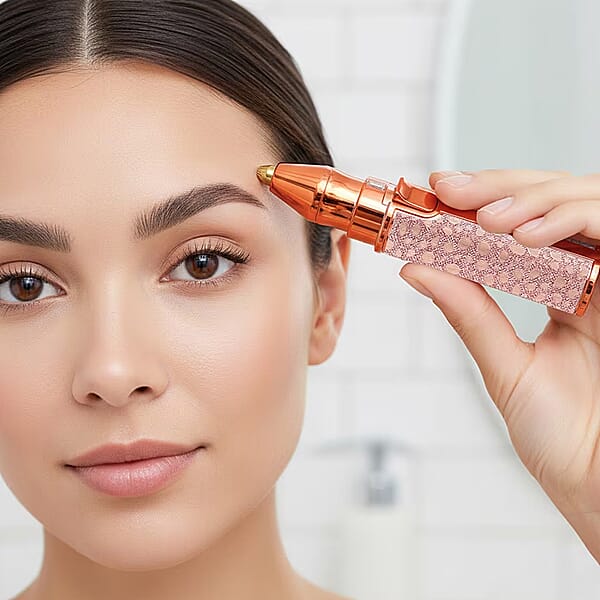 Shop Lc Livmore Beautech 2-in-1 Rechargeable Waterproof Lady Shaver With 2 Replaceable Heads And LED Light -Champange