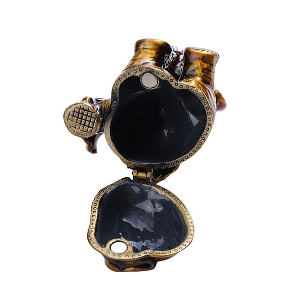 Shop Lc Livmore Black Austrian Crystal Enameled Elephant Trinket Box In Silvertone