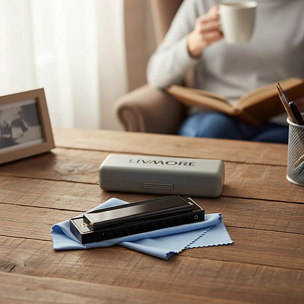 Shop Lc Livmore Black Harmonica With Aluminum Shell