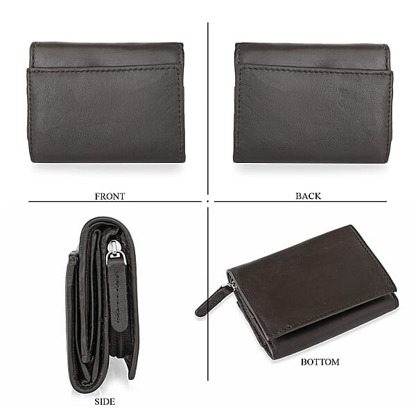 Shop Lc Livmore Brown 100% Genuine Leather RFID Wallet