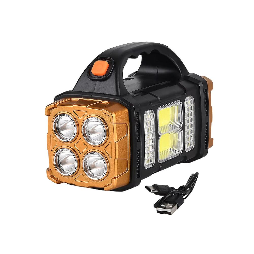 shop lc Livmore COB Multi-functional Solar Charging Outdoor Emergency Searchlight - Gold