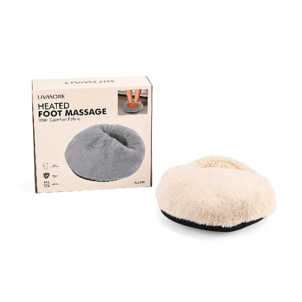 shop lc Livmore Cream Heated Plush Foot Massage Warmer