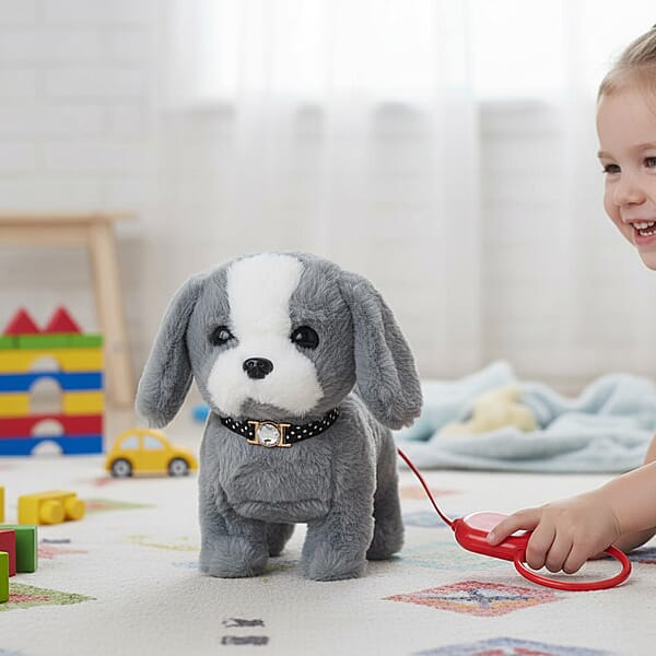 Shop Lc Livmore Gray Electronic Remote Control Plush Dog