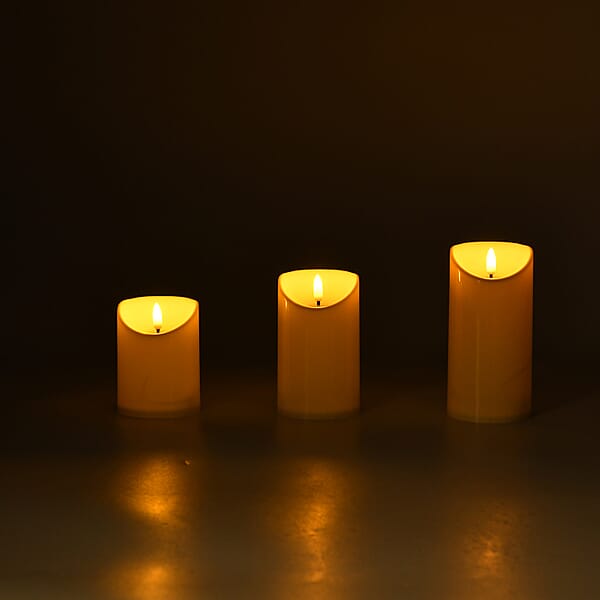 Shop Lc Livmore Ivory 3pcs Set Candle Light (3xAAA Not Included)