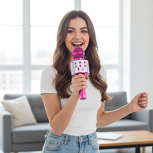 Shop Lc Livmore Mini Karaoke Microphone With Bluetooth - Pink (600mAh)