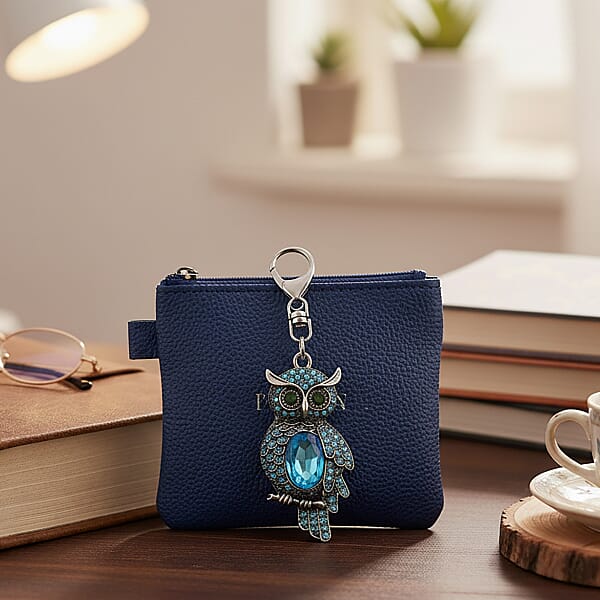 Shop Lc Livmore Multi Color Glass And Crystal Set Of 3 Owl Keychain In Goldtone