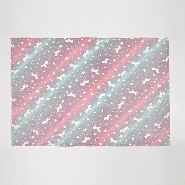 Shop Lc Livmore Multi Color Horse Star Glow In The Dark Blanket