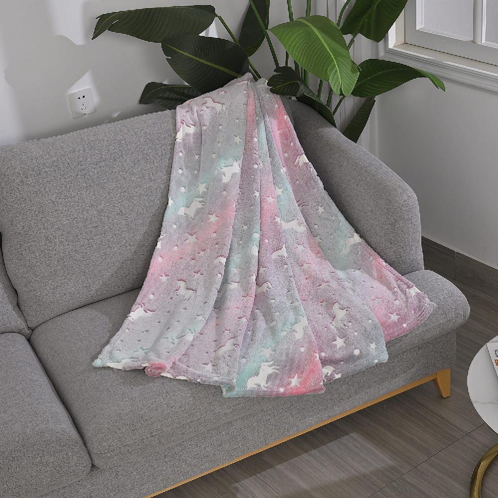 shop lc Livmore Multi Color Horse Star Glow in the Dark Blanket