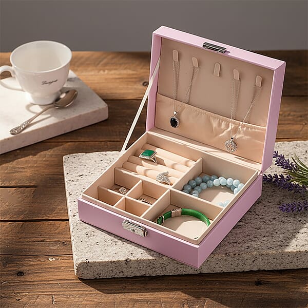 Shop Lc Livmore Pink Faux Leather Single Layer Jewelry Box