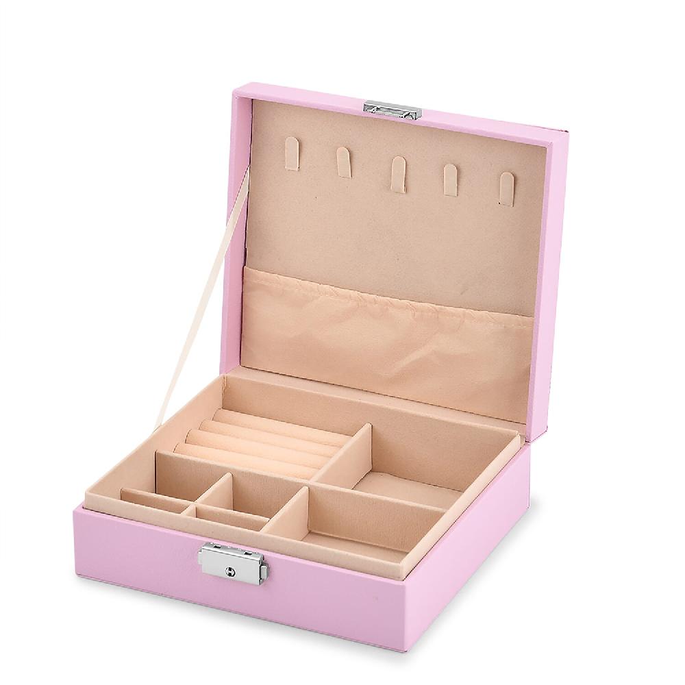 shop lc Livmore Pink Faux Leather Single Layer Jewelry Box