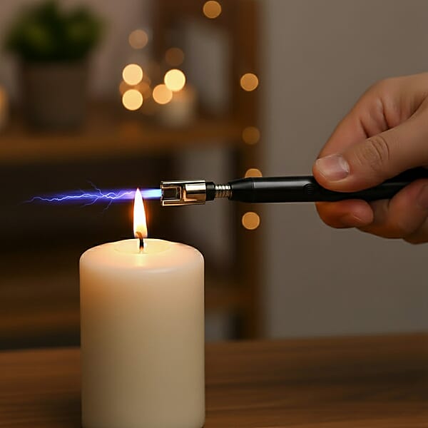 Shop Lc Livmore Rechargeable Flameless Stainless Steel Electric Lighter - Black