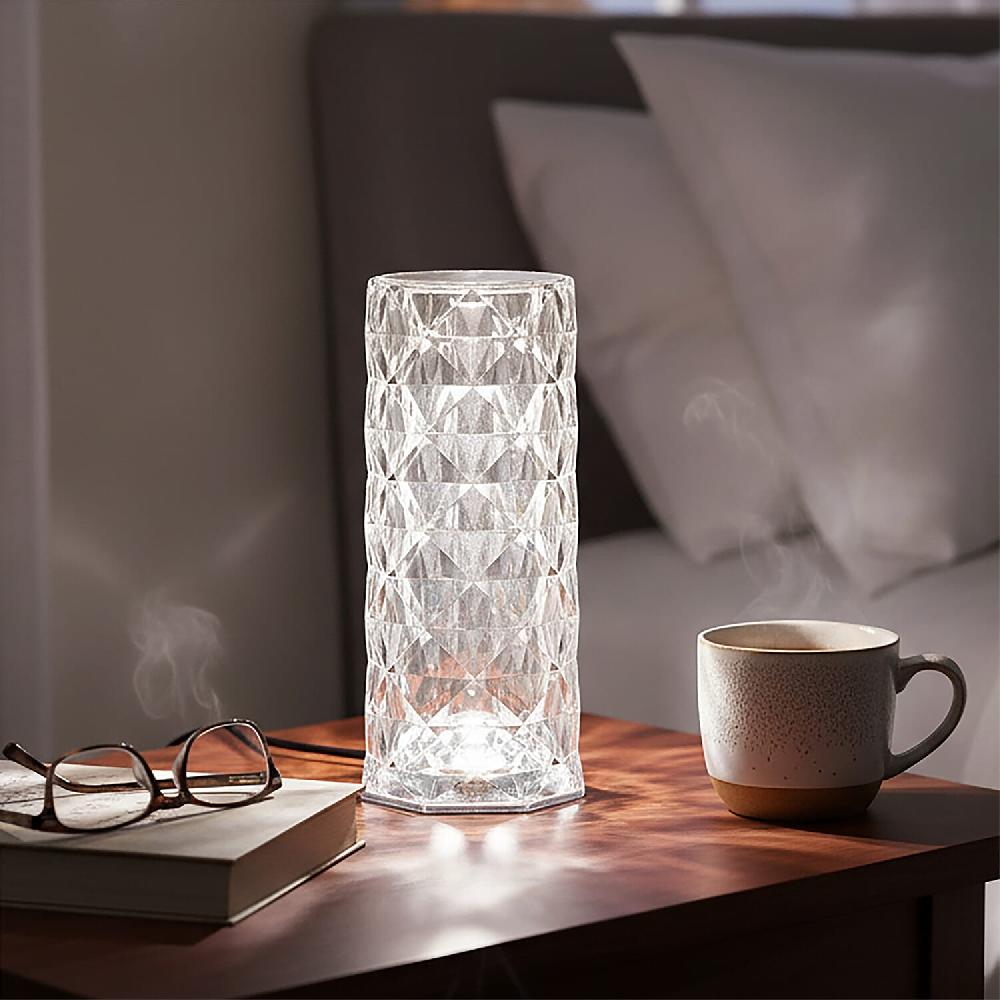 shop lc Livmore Rechargeable Rose Diamond Table Lamp with Remote Control - Multi-Color Changing Light