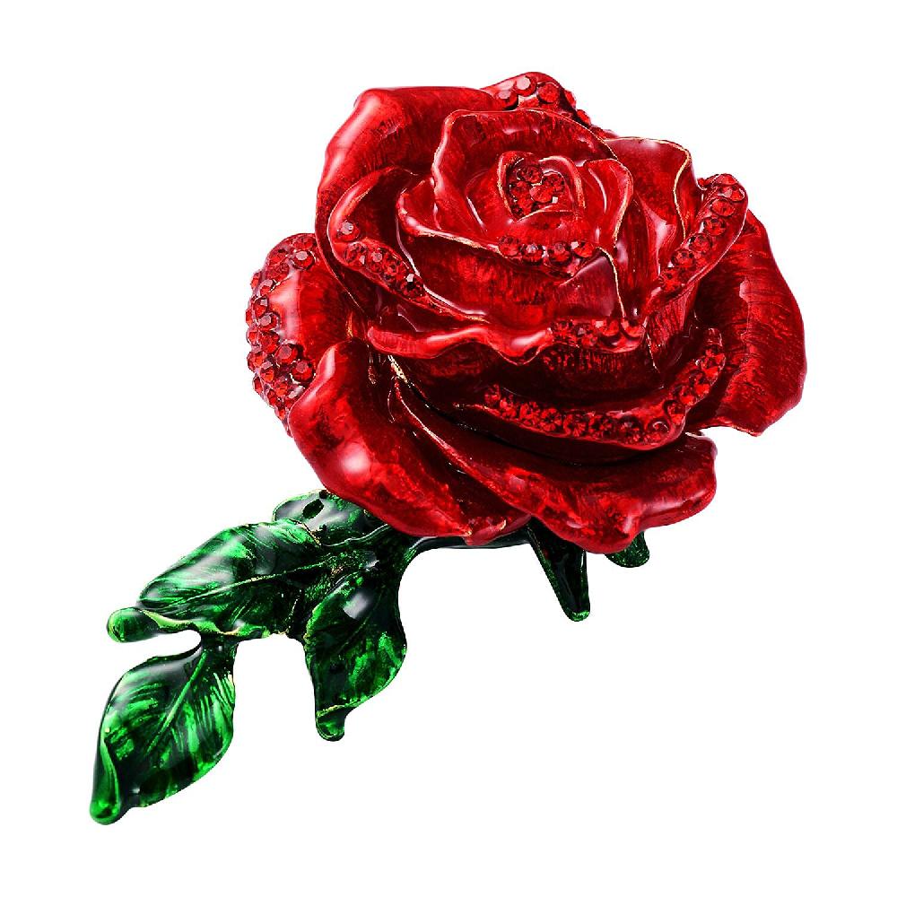 shop lc Livmore Red Austrian Crystal Enameled Rose Trinket Box in Goldtone