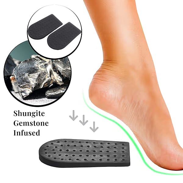 Shop Lc Livmore Set Of 2 Black Polymer And Shungite Infused Dotted Gel Heel Pad