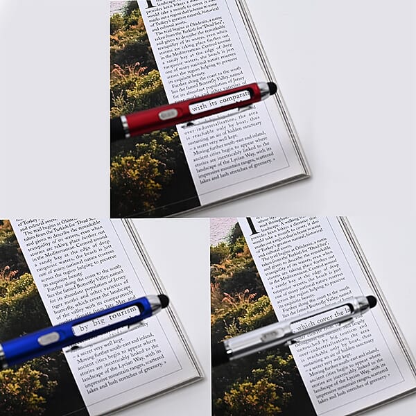 Shop Lc Livmore Set Of 3 Multifunctional Pens With LED Lights Magnifying Glasses And Touch Screen Function With 3 Refills