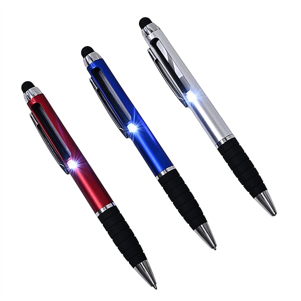 Shop Lc Livmore Set Of 3 Multifunctional Pens With LED Lights Magnifying Glasses And Touch Screen Function With 3 Refills