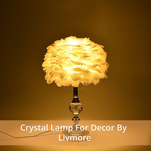 Shop Lc Livmore White 6cm Ball Feather Table Lamp With Plug