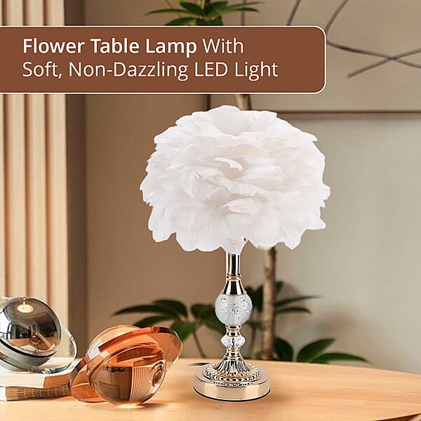 Shop Lc Livmore White 6cm Ball Feather Table Lamp With Plug